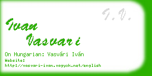 ivan vasvari business card